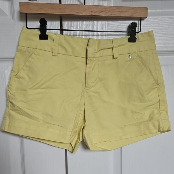 Calvin Klein Women's Yellow Shorts - Picture 1 of 16